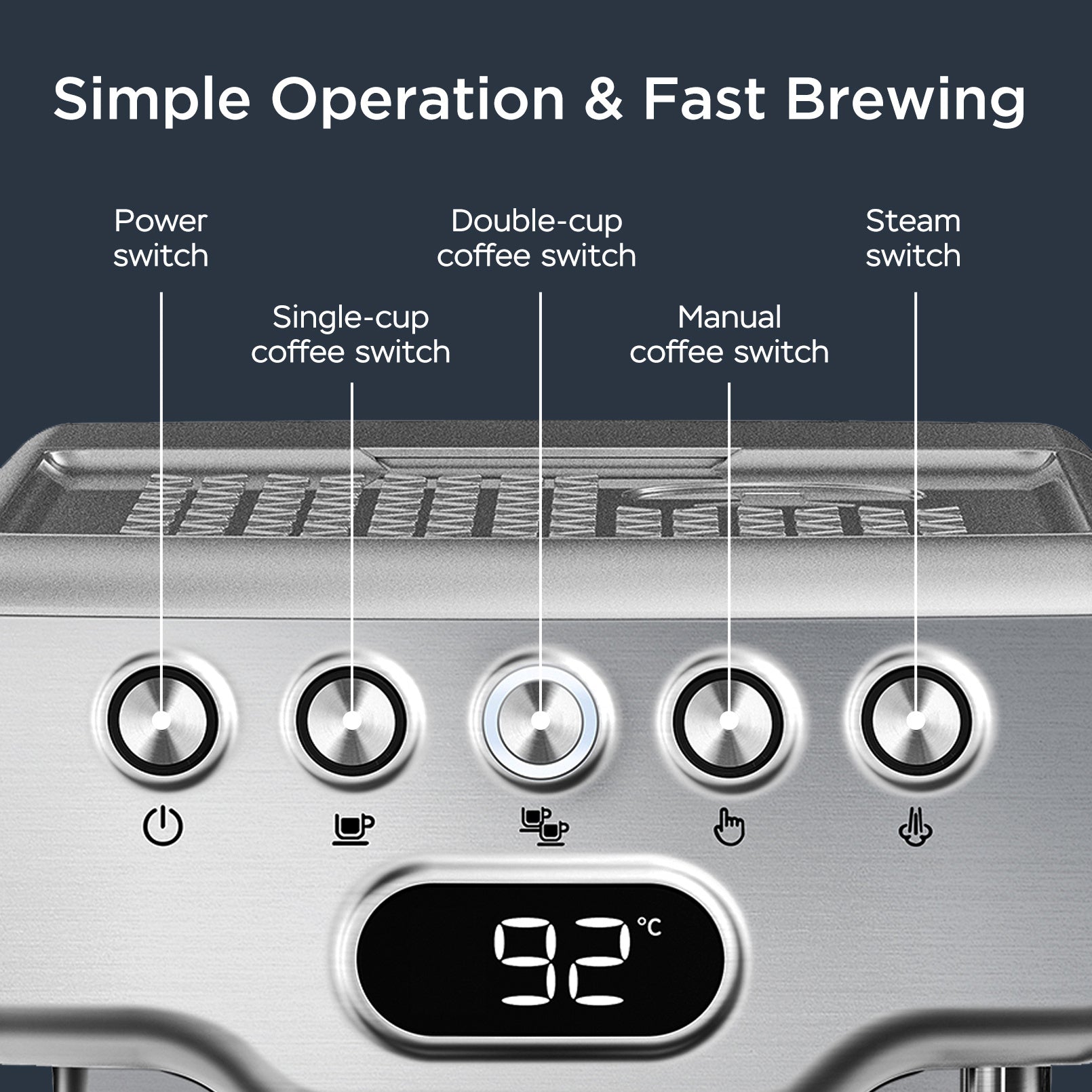 Geek Chef Espresso Machine, 20 Bar Espresso Machine With Milk Frother